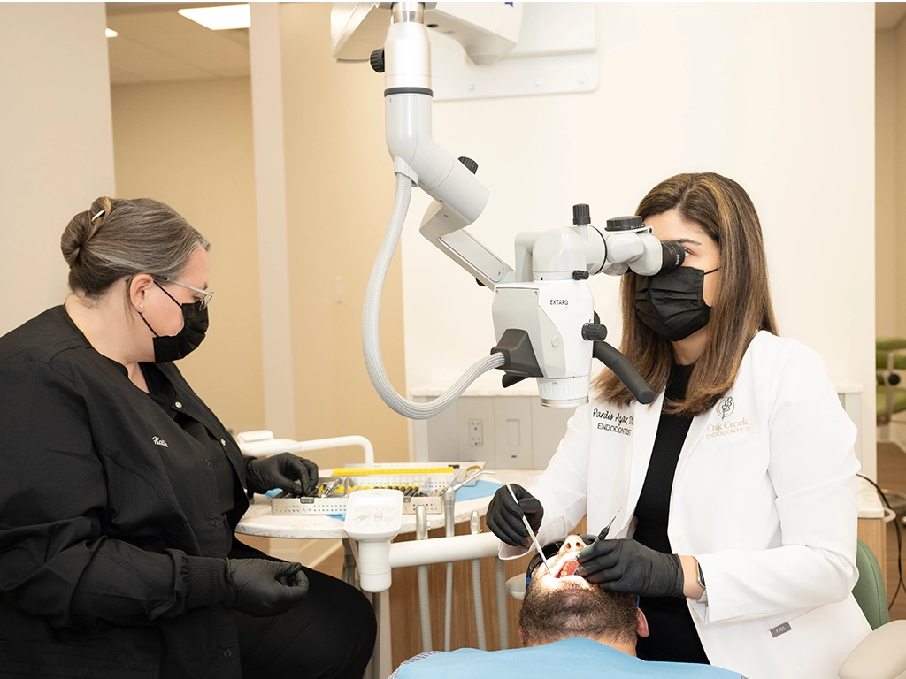 Oak-Creek-Endodontics-Doctor Azar with a patient